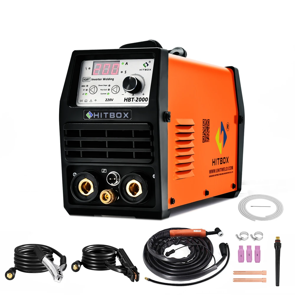 

HITBOX DC Tig Welding Machine Real 200A TIG MMA ARC Stick Welders IGBT Inverter Welding HBT2000 220-240V 2T 4T Soldador Welder