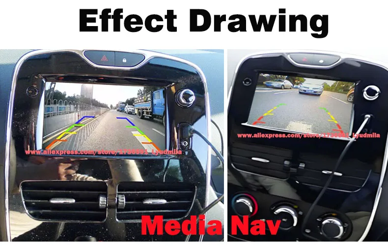 Rückfahrkamera für Renault Clio 4 IV 2012~2019 kompatibel mit Media Navigation OEM Originalbildschirm Rückfahrkamera-Set – Detail 3