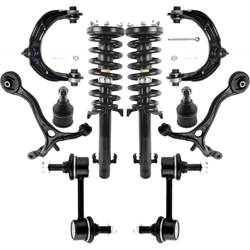 10pc Suspension Kit Replacement for 2008-2012 Accord Includes 2 Complete Struts 2 Sway Bars 2 Upper Control Arms 2 Lower C