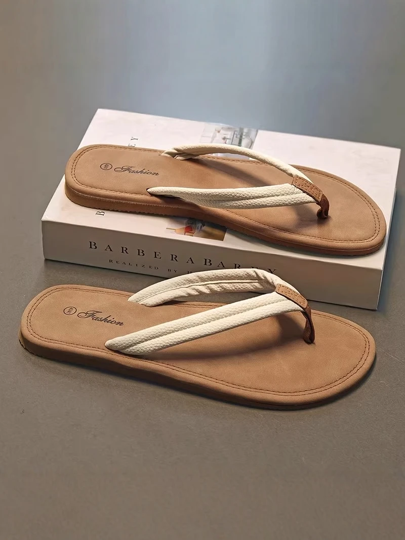 Men's Summer Outdoor Sandals Sports Beach Flip Flops Anti-Slip Thick Bottom EVA Slippers Casual Slip-On Shoes for Youth