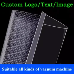 100PCS Clear Open Top Frozen Heatable Vacuum Bag DIY Logo Plastic Food Chicken Meat Fish Fruit Heat Sealing Packaging Pouches