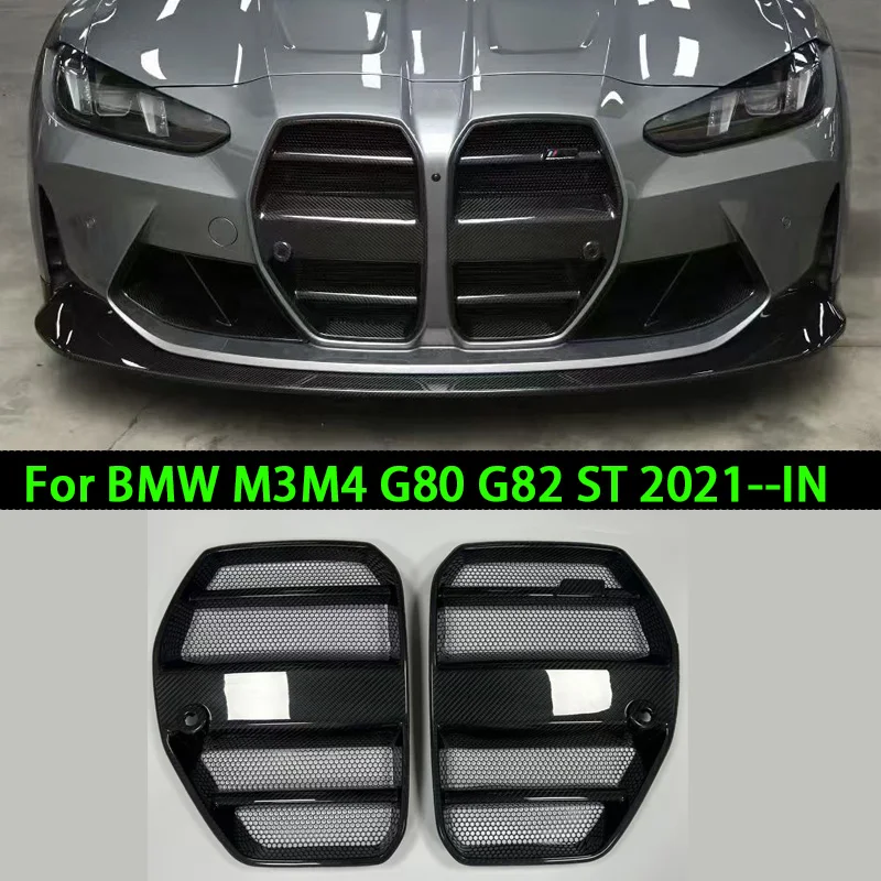 Bumper Racing Grills For BMW G80 G81 M3 G82 G83 M4 2021-in Real Carbon Fiber Front Kidney Grille xDrive Competition Auto Fitmen