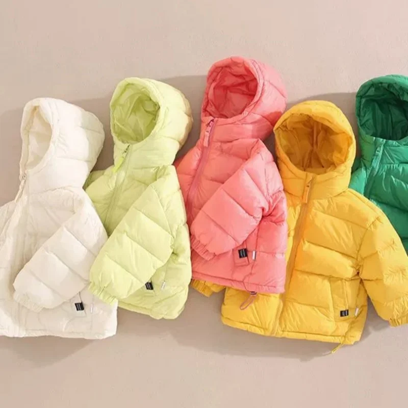 2025 شتاء دافئ الأطفال سميكة 2 3 4 5 6 7 8 10 12 سنة الاطفال ملابس خارجية معطف طفل الفتيان الفتيات مقنعين بطة الشعر قبعة أسفل سترة #3