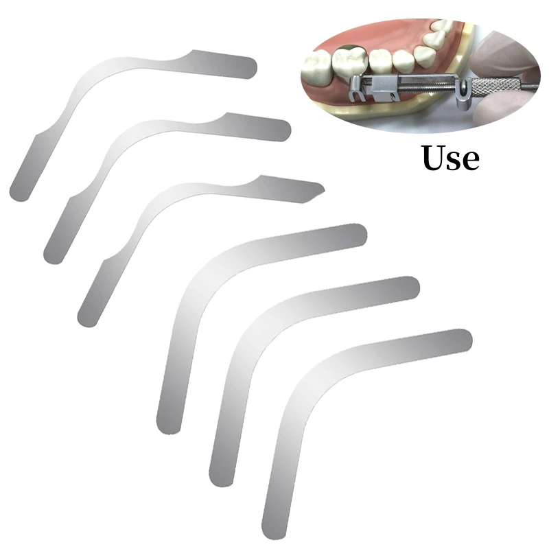 100Pcs Matrix Bands Tofflemire Matrix Gingival Wall Lift Duża krzywizna przekrojowe matryce wyprofilowane Materiały stomatologiczne