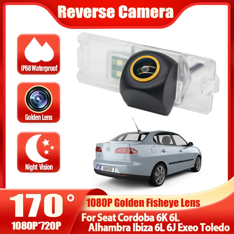 CCD Waterproof Car Parking System Reversing Backup Rear View Camera For Seat Cordoba 6K 6L Alhambra Ibiza 6L 6J Exeo Toledo