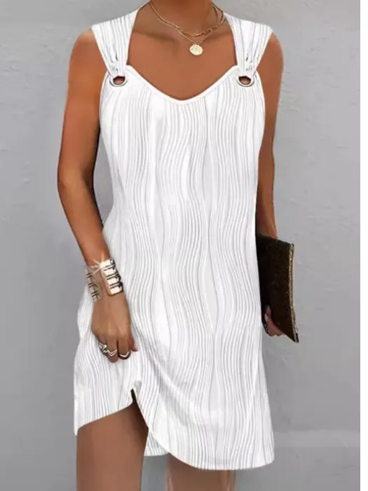 Ele Pink Svel Vest Floral Embroidery Dr Women's Faionable Summer New Sle Elastici V-ne ort Dr