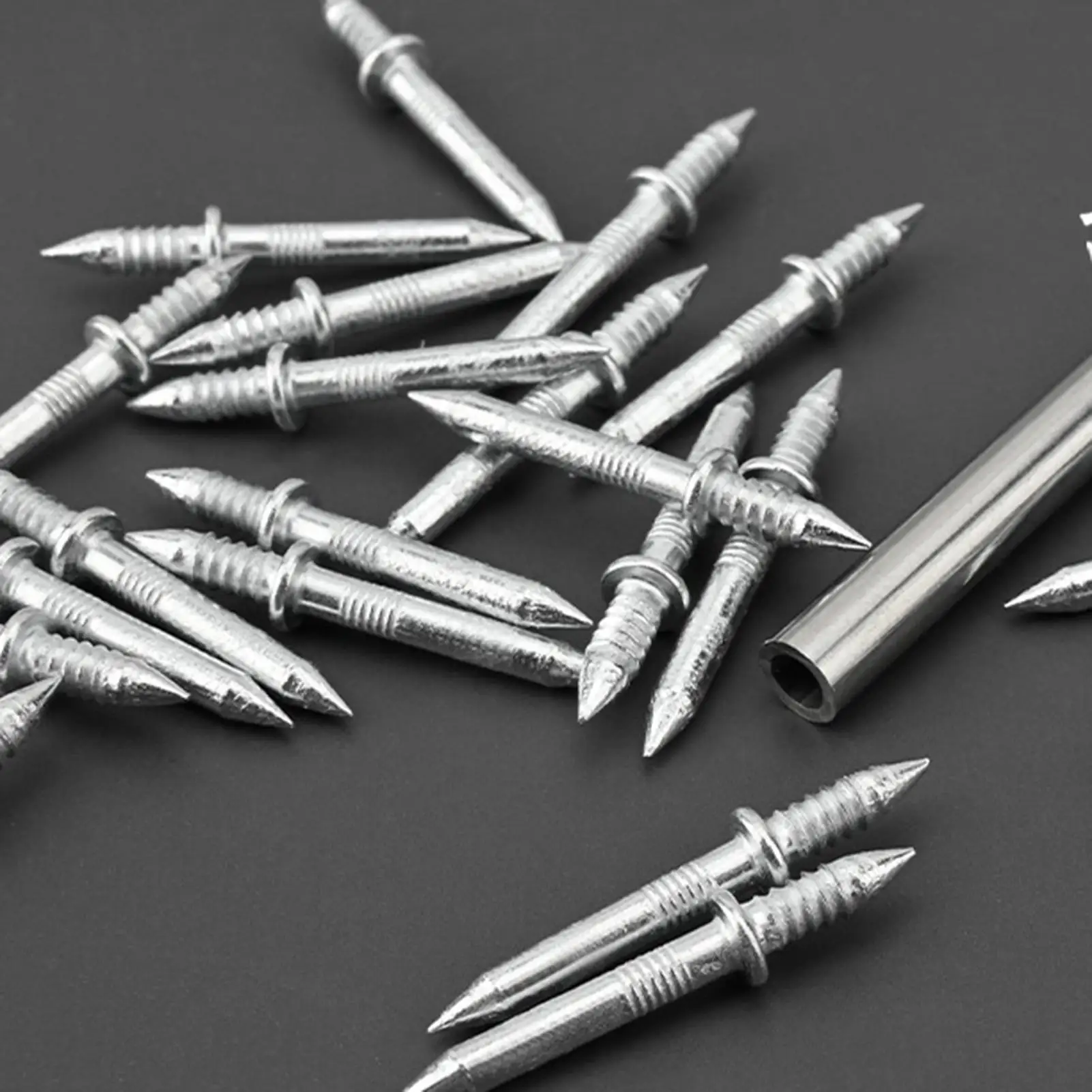 100pcs Double Head Nails Seamless Nail Skirting Thread Seamless Nail Without Marks Metal Rust-Proof Nails Wood No Trace Fixator