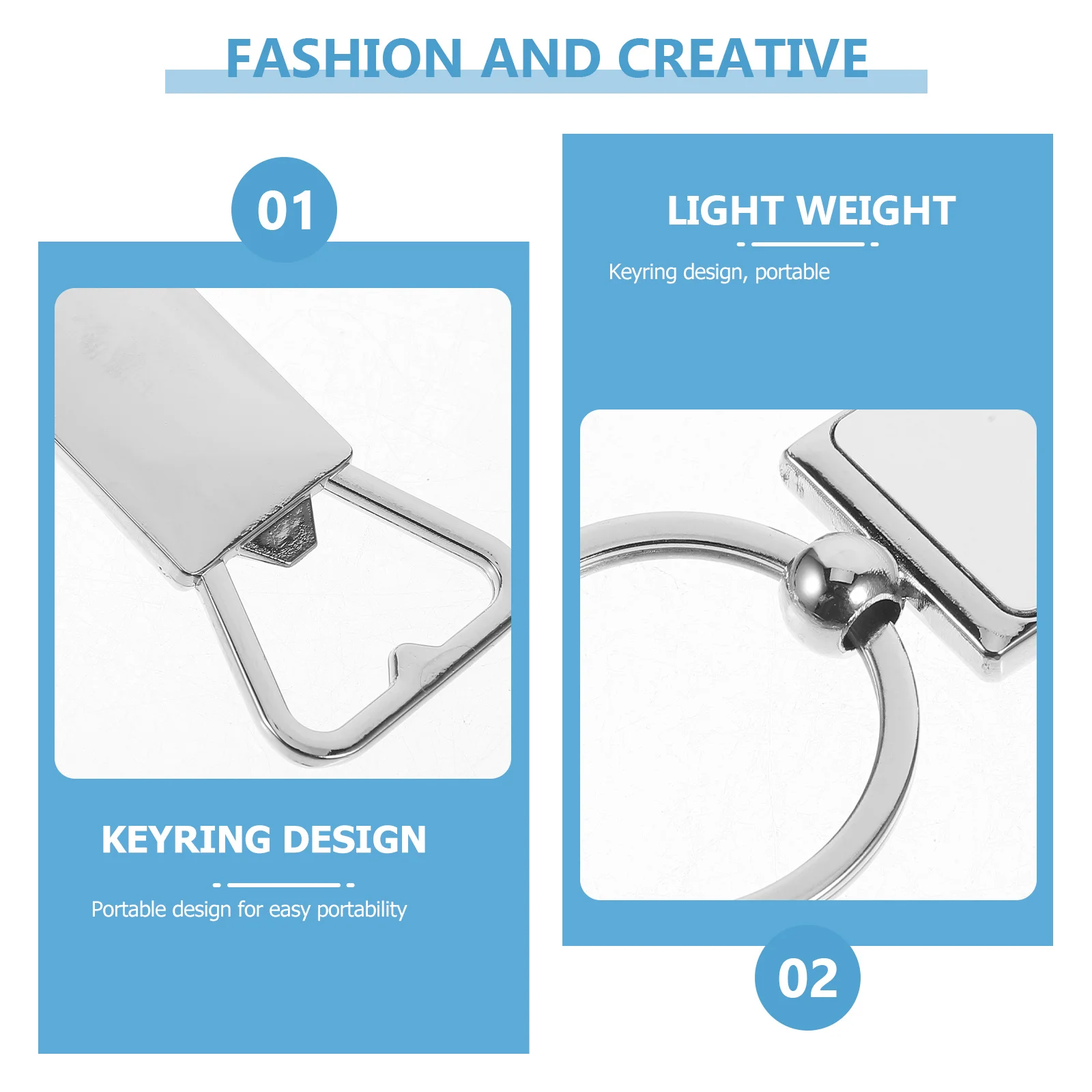 

Keychain Bottle Opener Solid Stainless Steel Multifunctional Portable Beer Cap Opener Key Ring Tool for Men Fathers Husbands