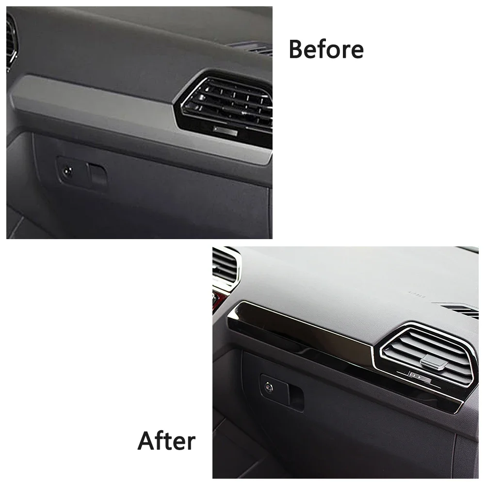 For Volkswagen VW Tiguan MK2 2017-2019 Central Console Headlight Window Lift Glove Storage Box Switch Frame Trim Black Sticker