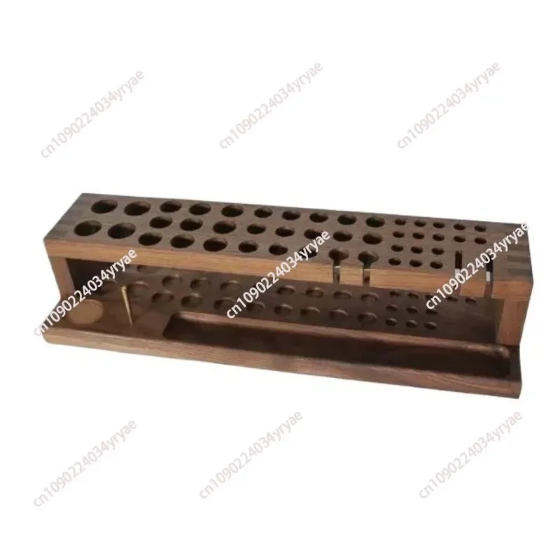 High End Black Walnut Leather Craft Tool Storage Stand with 6 Piece Sewing Spool Leather Craft Tool Holder