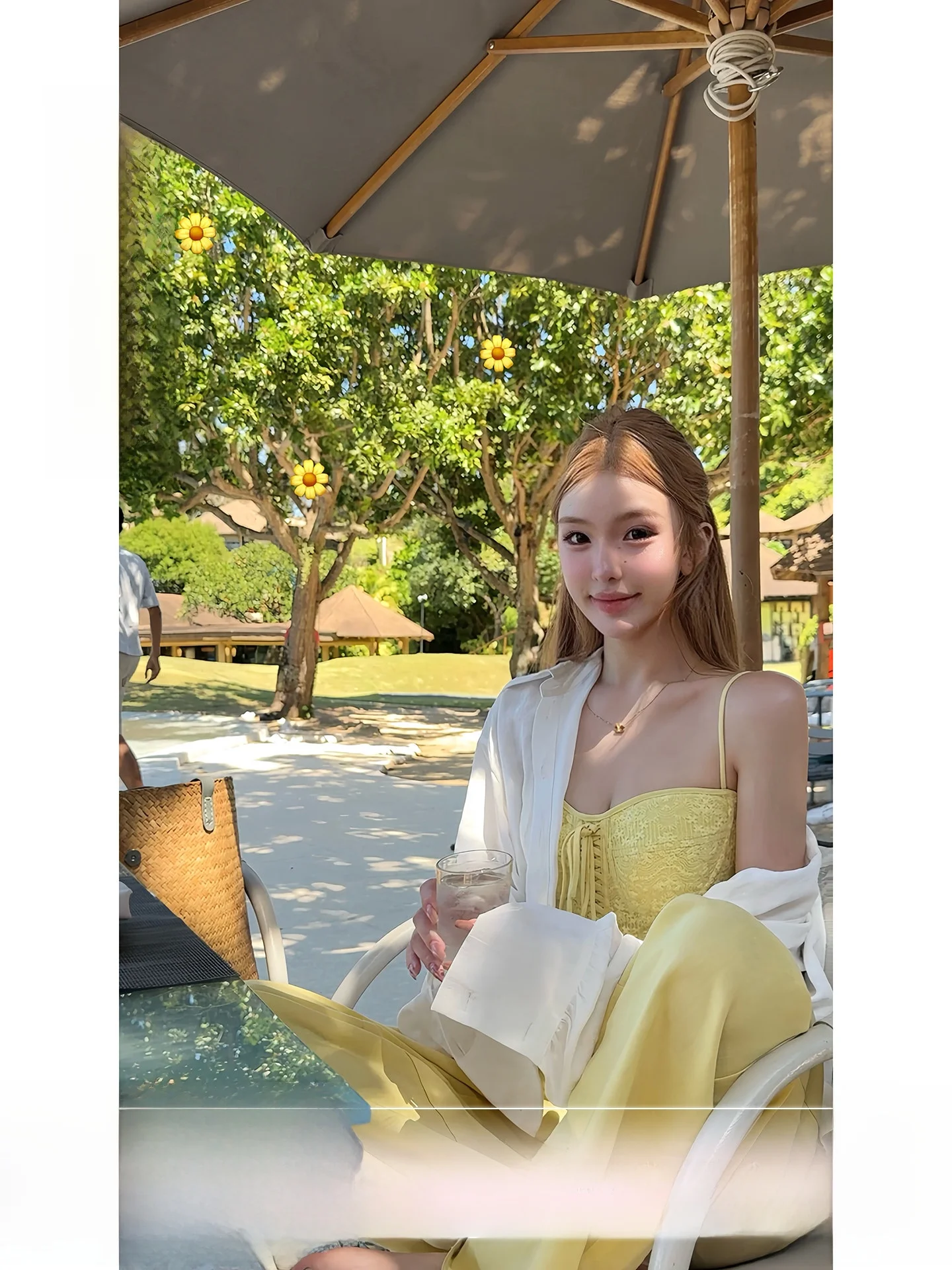 

OYFF Fishbone Waist Cinched Vest Women's Drawstring Wide Leg Casual Pants Set High Waist Straight Leg Loose Fit Breathable