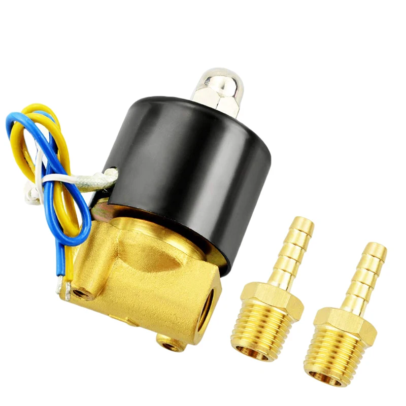 

2W Series 12V DC 1/4" Electric Brass Solenoid Valve Air N/C Gas Water Solenoid Valve 2W025-08