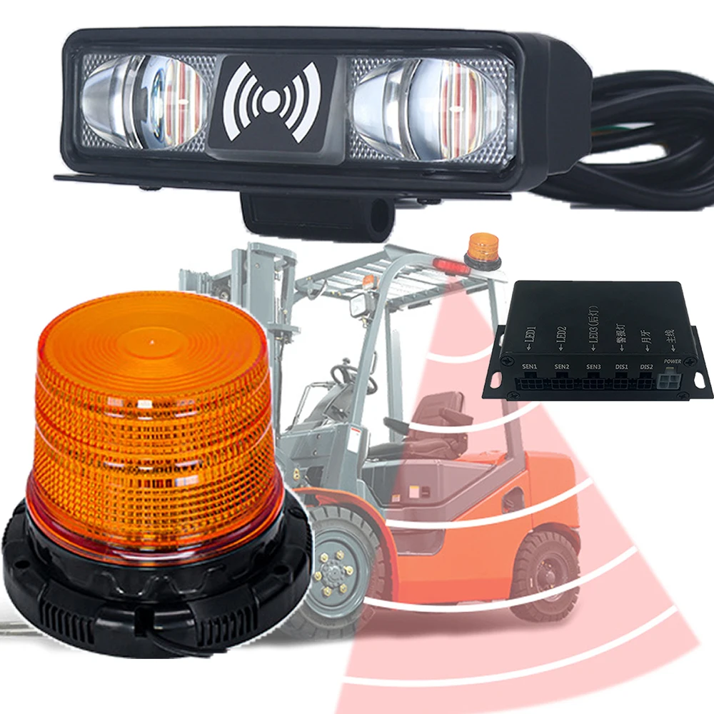 Sensors Integrated Warning Zone Light Adjustable Alarm Distance Intelligent Security Safety radar Alarm System with Horn 12-100v