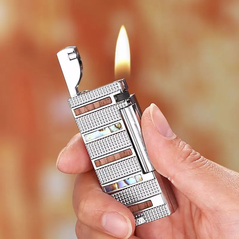 Zorro Kerosine Side-sliding Lighter, Retro Personalized Creative Lighter, Ultra-thin Carved Shell Gift for Boyfriend