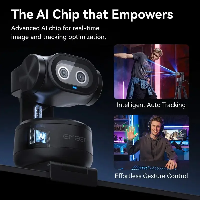 2K 4K PTZ Webcam with Sony Sensor, Gesture‑Enabled AI Auto‑Tracking, 1080P 60fps Autofocus Web Camera for Streaming and OBS