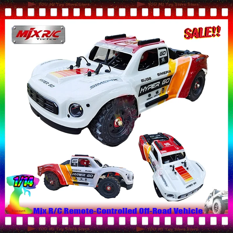 

New Mjx R/C 1:14 Remote-Controlled Off-Road Vehicle Four-Wheel Drive Brushless Motor Desert Short Truck Custom Boy Toys Car Gift