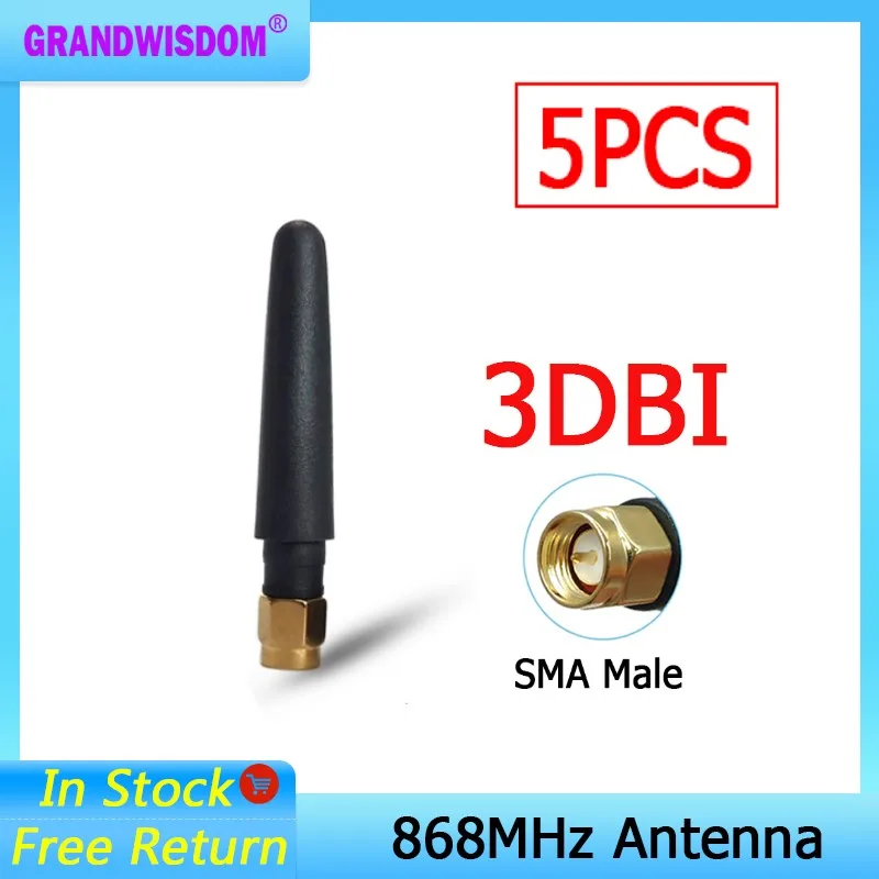 

Gws 5 шт. 868 МГц 915 МГц GSM антенна 3dbi SMA male 915 МГц lora антенна pbx iot модуль lorawan сигнальный приемник Антенна перцово-черный