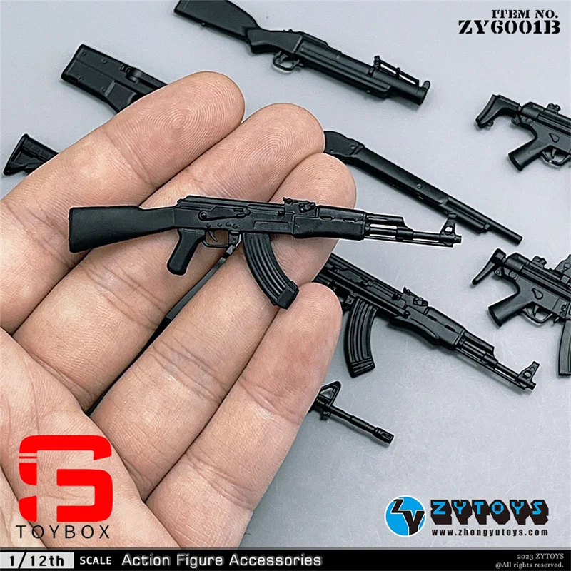 Zytoys Zy6001 1/12 Schaal Mp5 M4 Ak47 P90 M1887 Soldaat Geweer Wapen Model 9 Stuks Mini Scène Accessoires Fit 6 ''Actie Figuur Lichaam