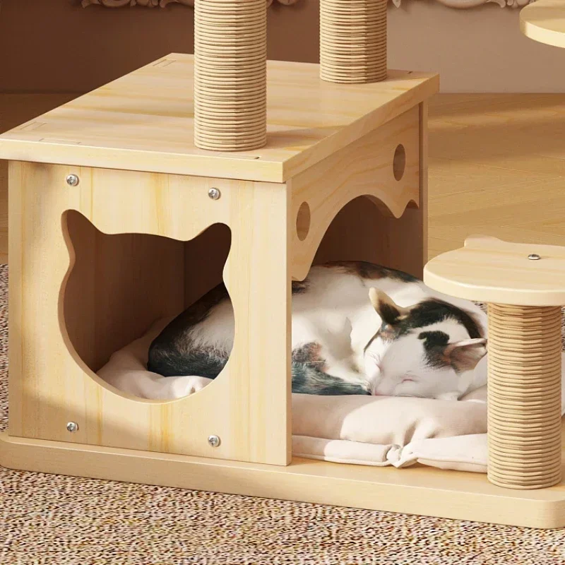 Rascadores de torre de juguete para cama de árbol, productos para mascotas, refugio interactivo para escalada, sofá, Villa, accesorios para Chat