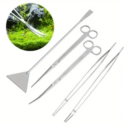 New Aquatic Plant Trimming Tool Set Tweezers Scissors Stainless Steel Clip Scraper Algae Knife Fish Tank Aquascape Cleaning