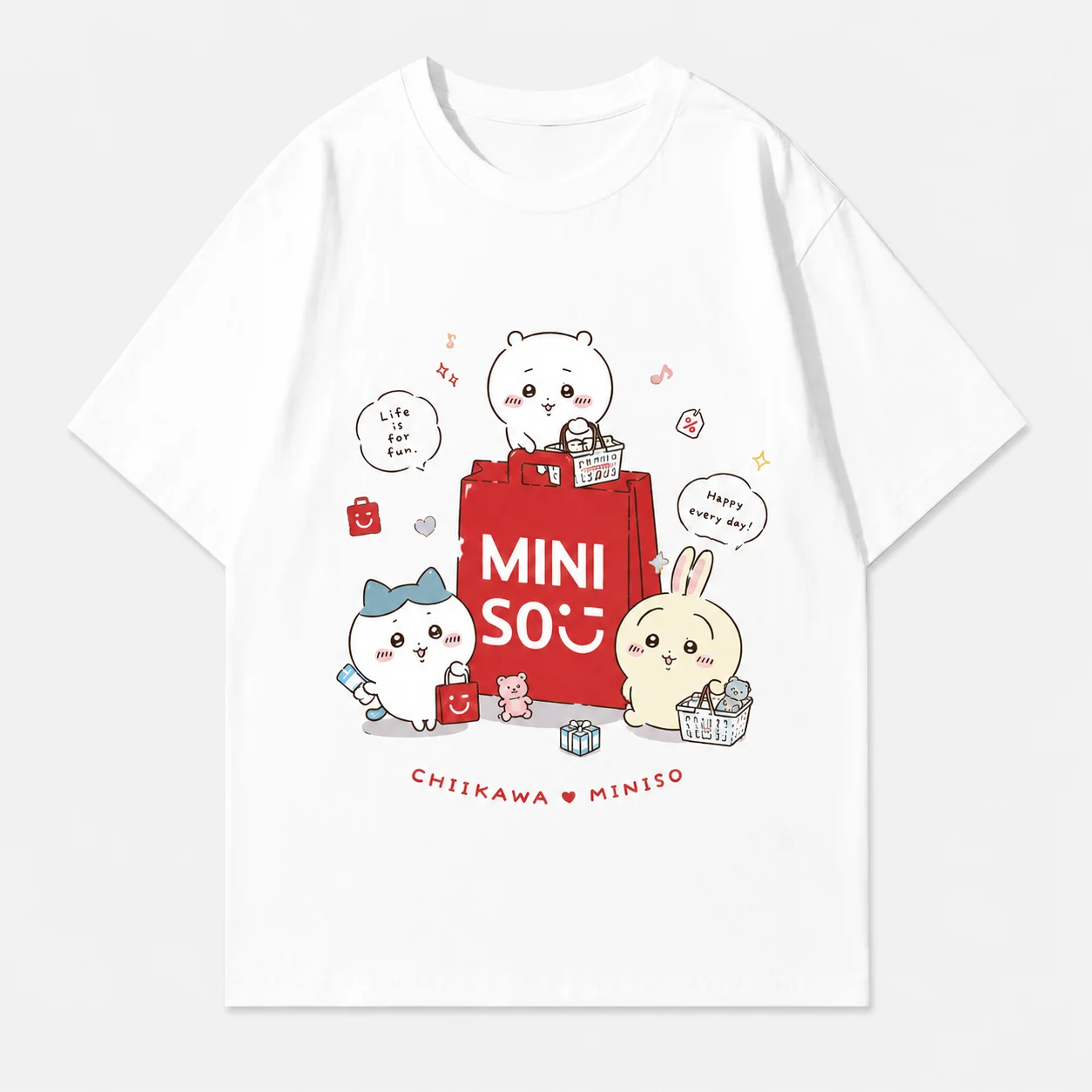 CHIIKAWA Summer Parent Child Pure Cotton T-shirt Comfortable Breathable High Quality Ins Y2k Men's T-shirts Clothes for Man
