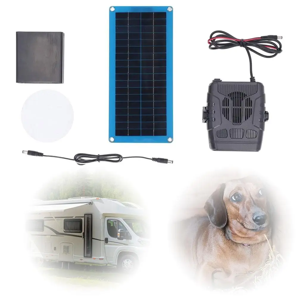 30W Solar Panel Car Heater Winter Defroster Heating Fan Pet House Warmer Warm Natural Wind Speed Electric Heater