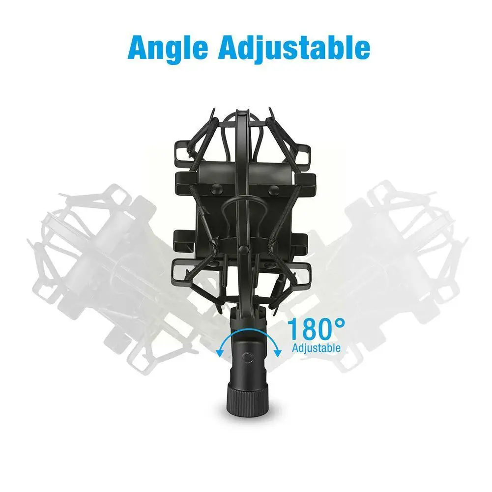 Microphone Shock Mount Locking Knob Reduce Noise Broadcast Clip Broadcast Shock Studio Microphone Spider Mount Holder Clip G9Y8