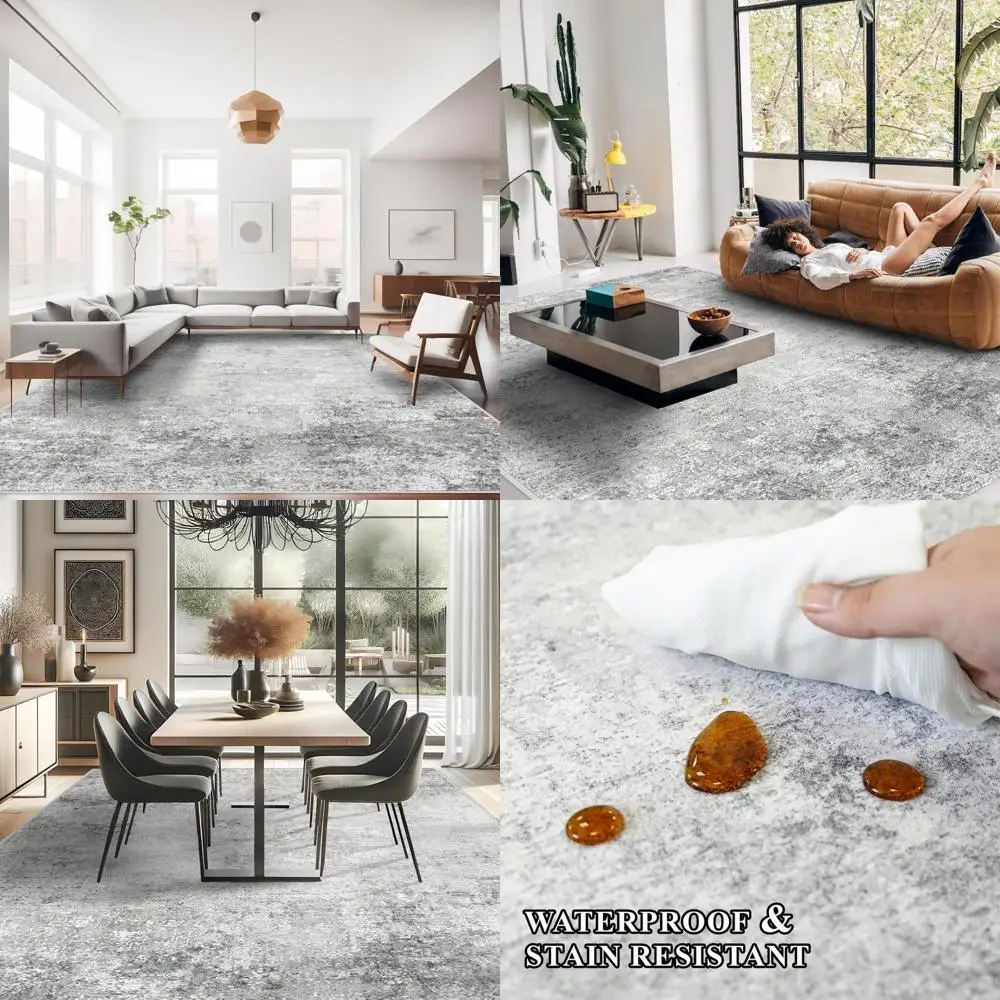 

Абстрактный ковер 9x12 — моющийся, устойчивый к пятнам, нескользящий ковер для гостиной и спальни, подходит для стиля фермерского дома