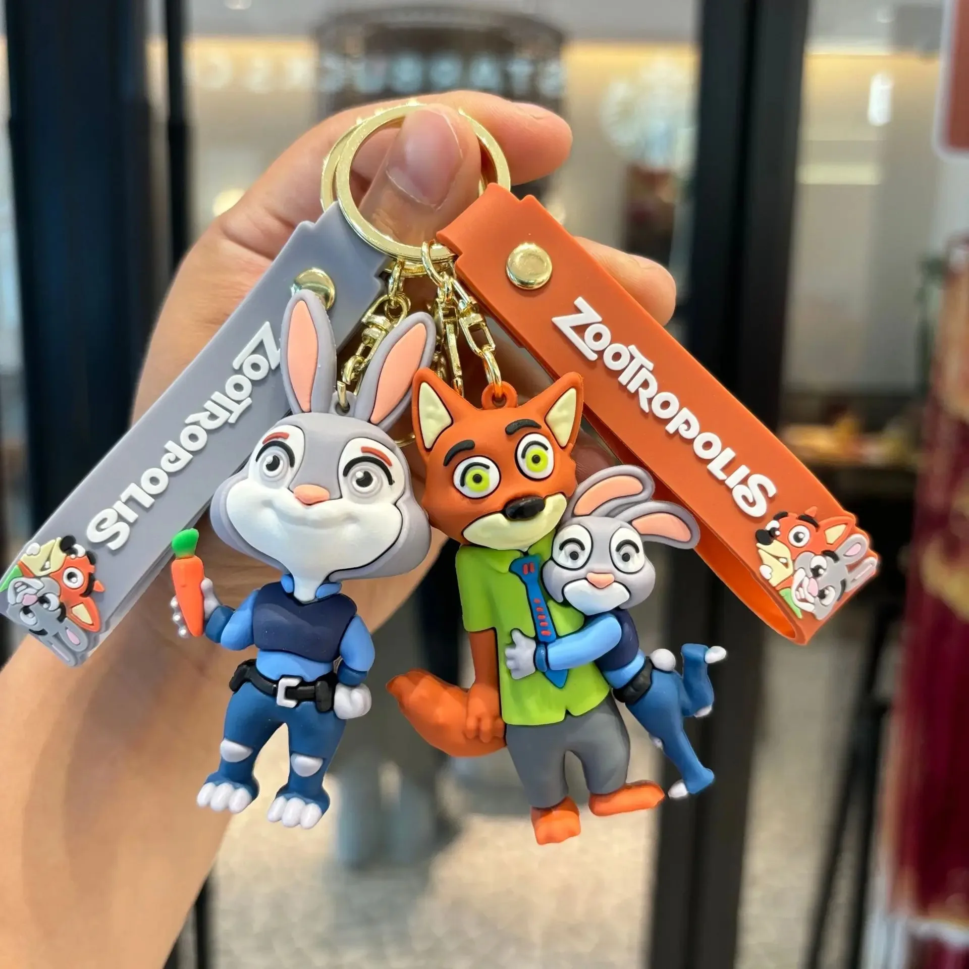 New Zoo-topia 2 Keychain PVC Cartoon Character Judy Nick Chief Bogo Keyring Hanging Couples Bag Decoration Festival kids Gift - Image 2