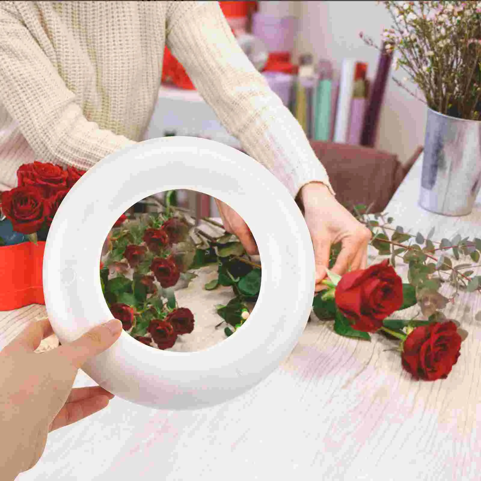 Garland Foam Ring DIY Craft Ornament Unpainted Foam Circle DIY Painting Foam Ring Model foam circles for crafts