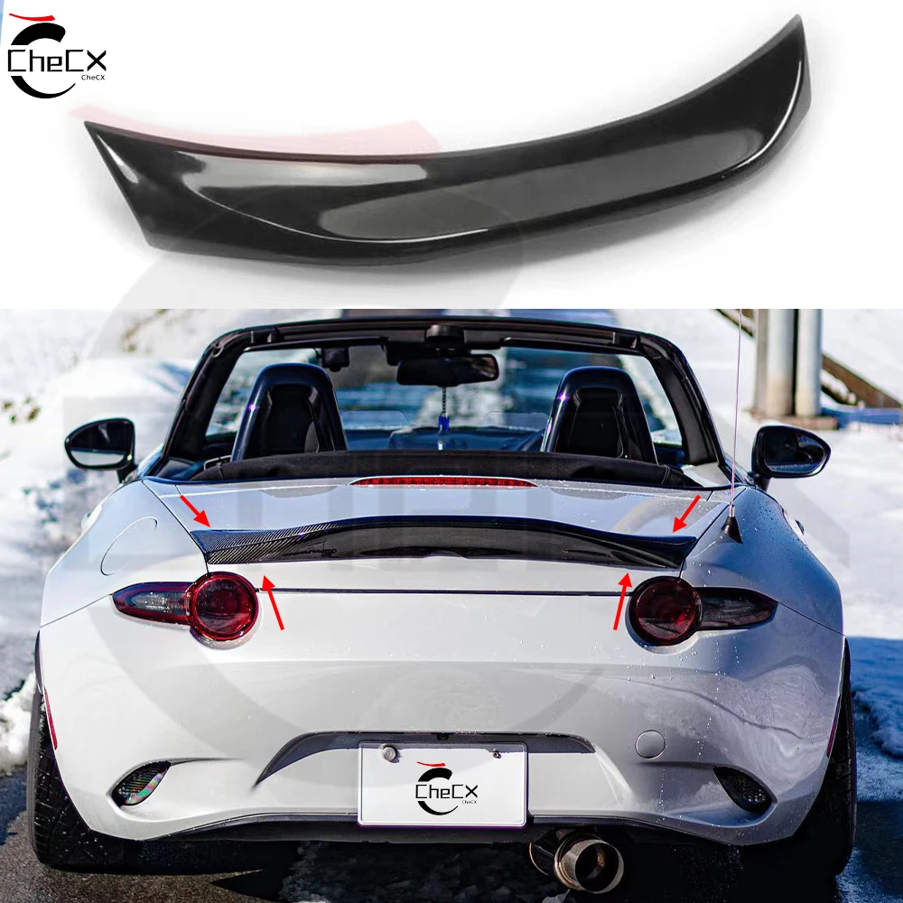 

For Mazda 16-24 MX5 Miata ND RF LMS Style Confiber Fiber Glass Unpainted Duckbill Spoiler Trunk Wing Lip Racing AccessoriTrim