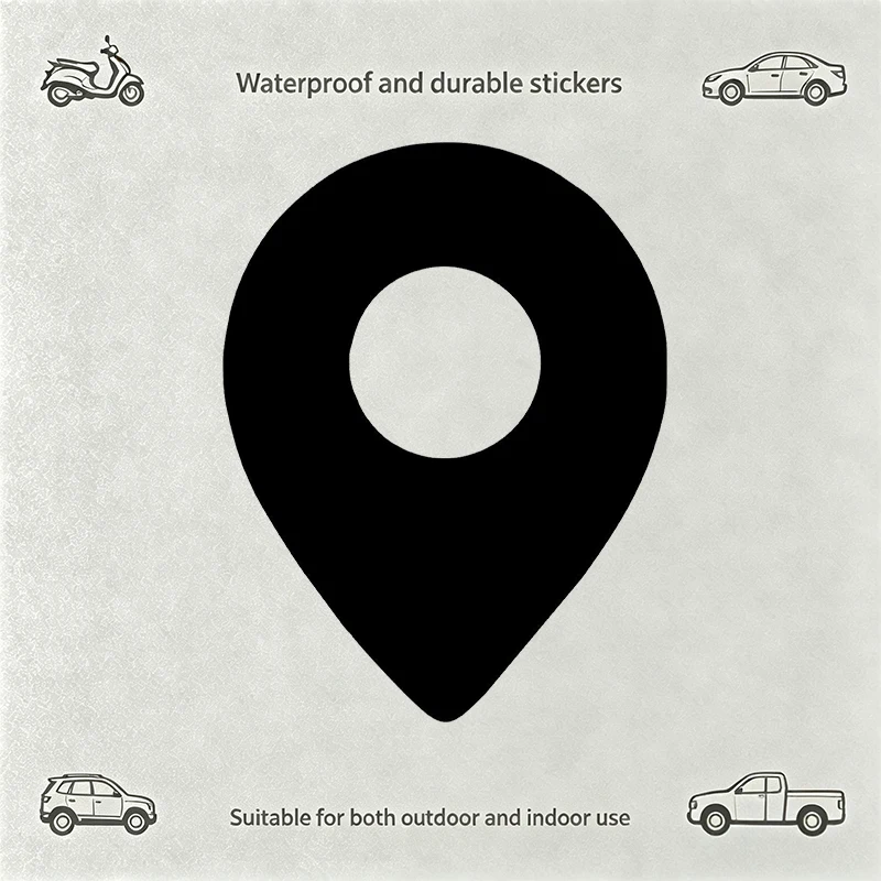 Waterproof Black Location Pin Car Sticker Map Marker GPS Decal Durable Auto Vinyl Outdoor Indoor