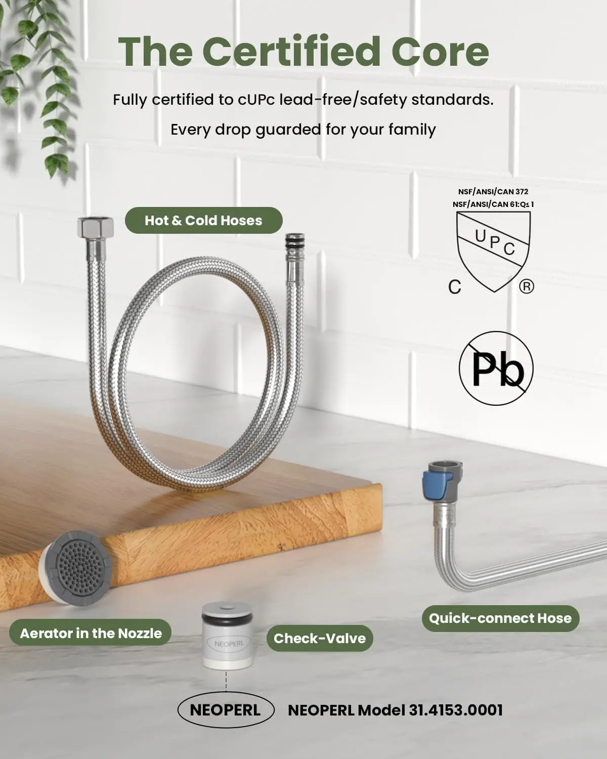 Black 2-Hole Kitchen Faucet Featuring a Separate Handle and Pull-Down Sprayer
