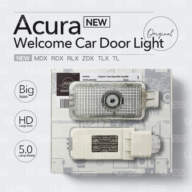 Welcome light for Acura MDX RDX RLX ZDX TLX TL hd icon Projector Led Glass car door Lamp Ghost Shadow