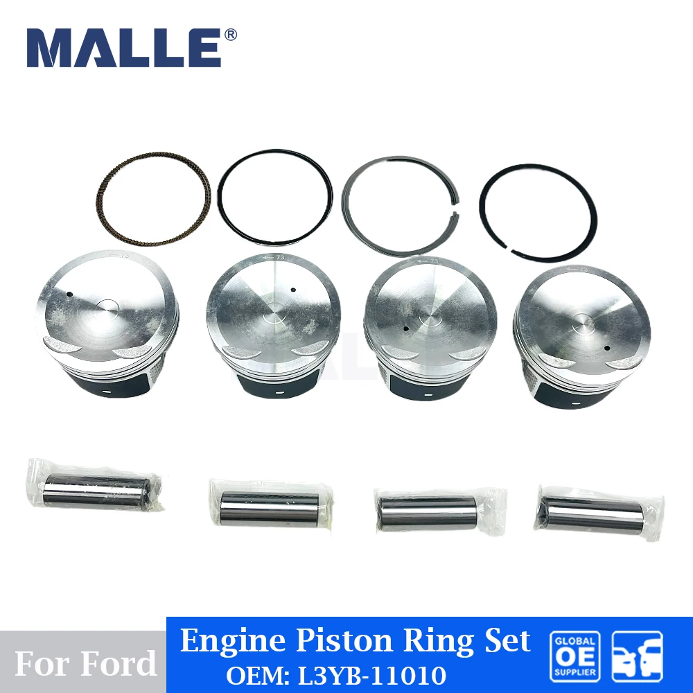 

4 Pcs/Set STD Engine Piston Ring Set For Ford Mondeo Wins 2.3T Car Accessories Auto Parts Piston Pin Clip L3YB-11010 L3YB11010
