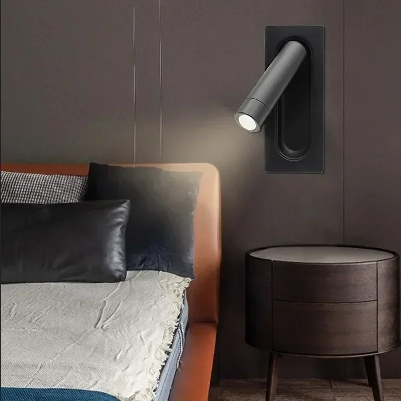 LED Wall Lamp Reading Light Bedroom Rotatable Wall Rotatable Lights Living Room Beside Lamp