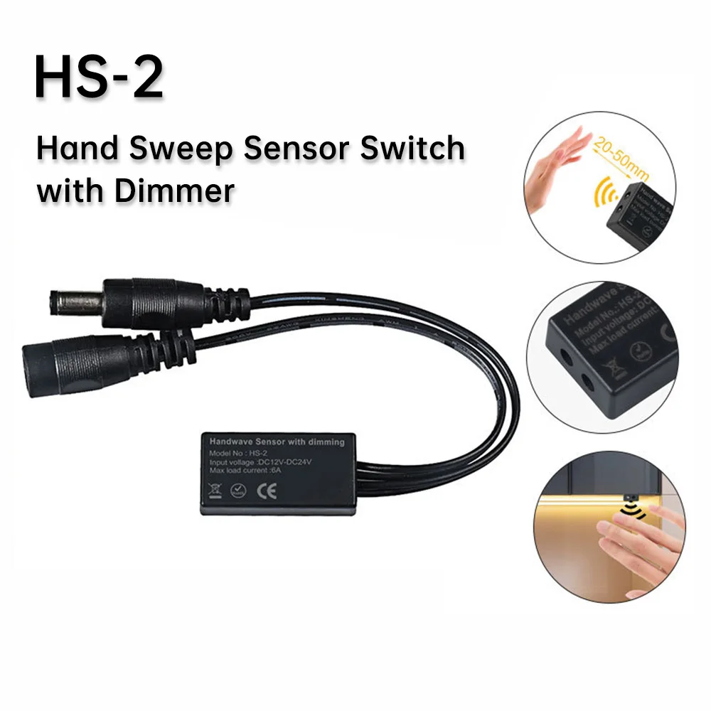 

Ручной датчик движения, переключатель, детектор постоянного тока 12 В, 24 В, 6 А, ИК-умный ручной волновой диммер для кухонного шкафа, шкафа, светодиодная лента