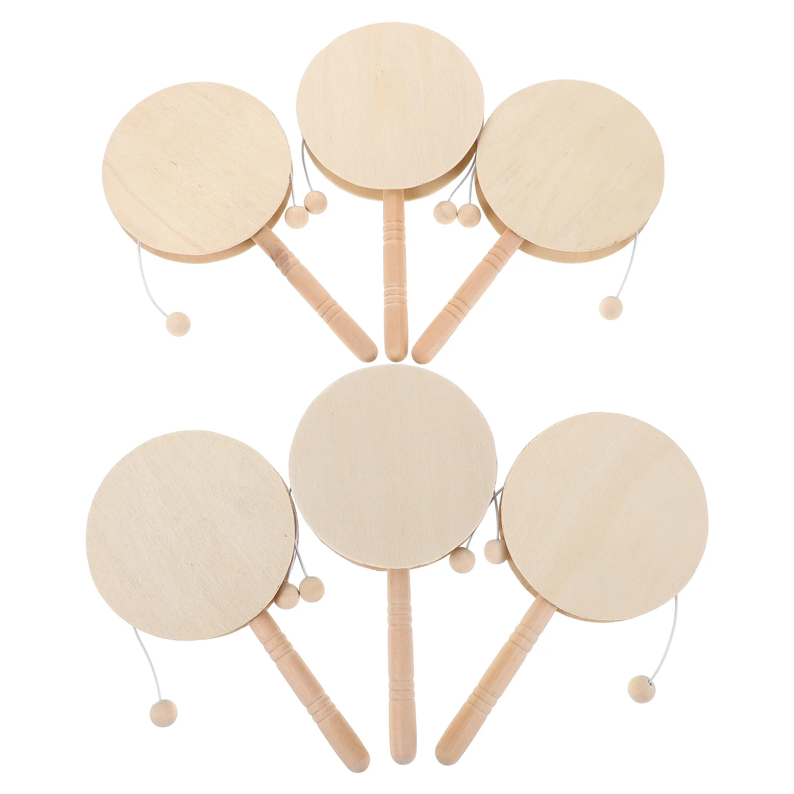 

6Pcs Creative DIY Wooden Drums Blank Unfinished Percussion Instruments Kids Hand Painting 17cmx9.4cm Wood Baby