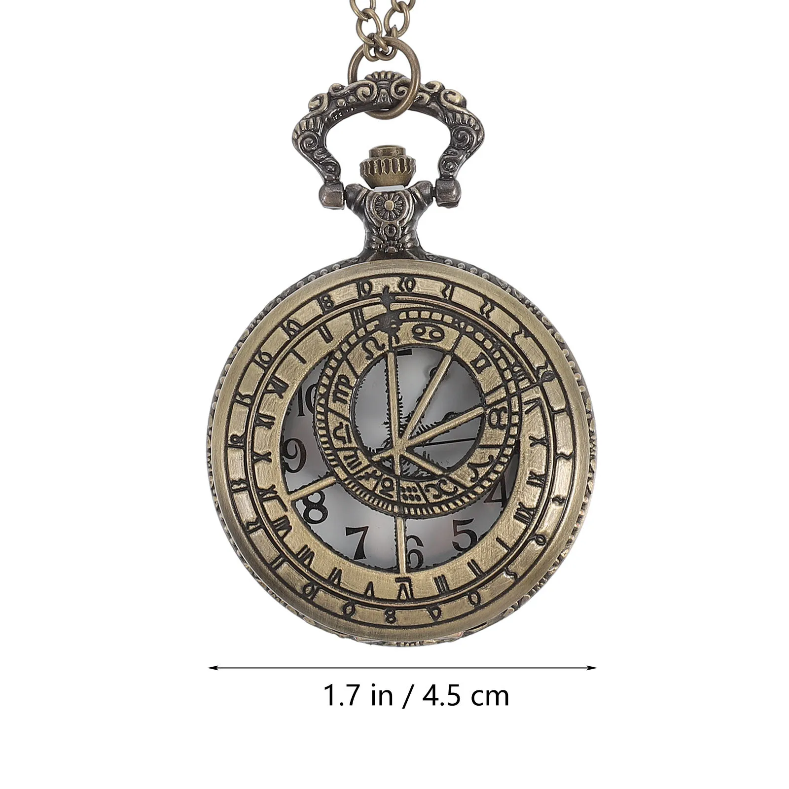 Vintage Pocket Watch Hollow Digital Dial Compact Size Retro Hanging Necklace Chain Pendant Quartz Watch Fashion Accessories