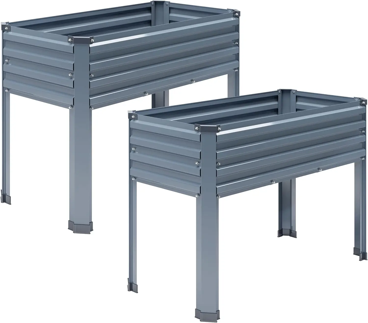 

Приподнятая оцинкованная садовая кровать с ножками, комплект из 2 предметов, 48x18x30 дюймов, емкость 300 фунтов, серая для использования на открытом воздухе