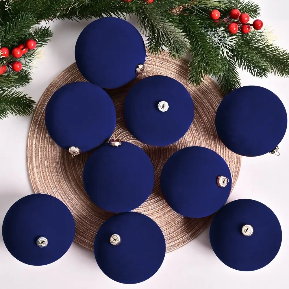 

10cm Velvet Christmas Ball Pendant Flocked Reusable Christmas Hanging Balls Shatterproof Xmas Tree Ornaments Home New Year Gifts