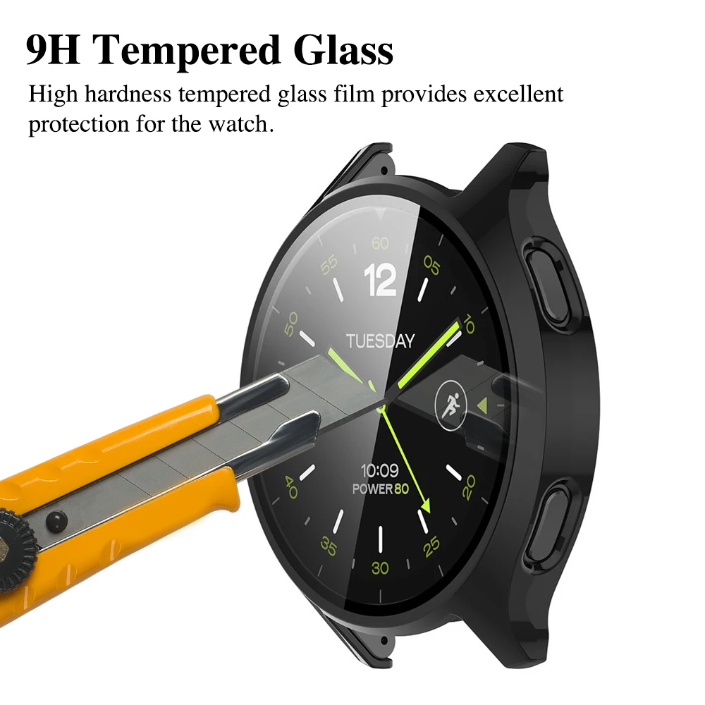 Glass + Case for Xiaomi Mi Watch 2 Accessories PC All-around Bumper Protective Cover + Screen Protector for Xiaomi Watch2