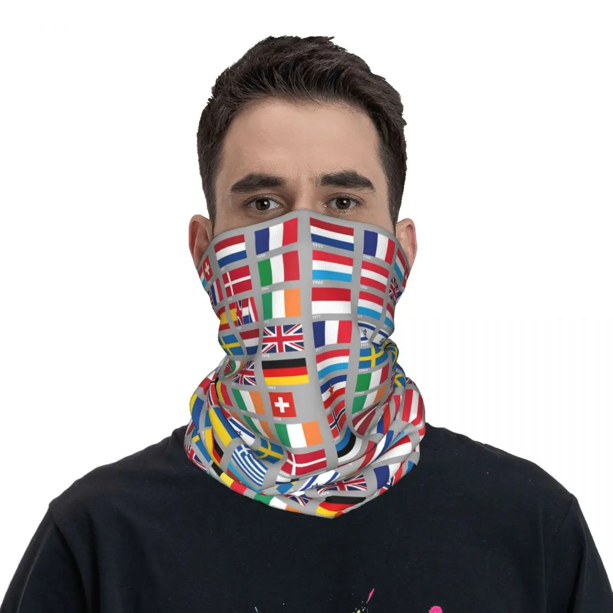 Bandeira do vencedor Bandana, Pescoço Gaiter, Impresso Lenço Rosto, Multifunções Headband, Equitação Respirável, Cada Canção Europeia, Cachecol