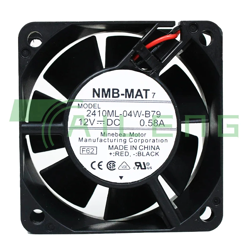 For NMB 2410ML-04W-B79 -F62 6025 60x60x25mm 6cm DC 12V 0.58A 3Wire server inverter Cooling fan