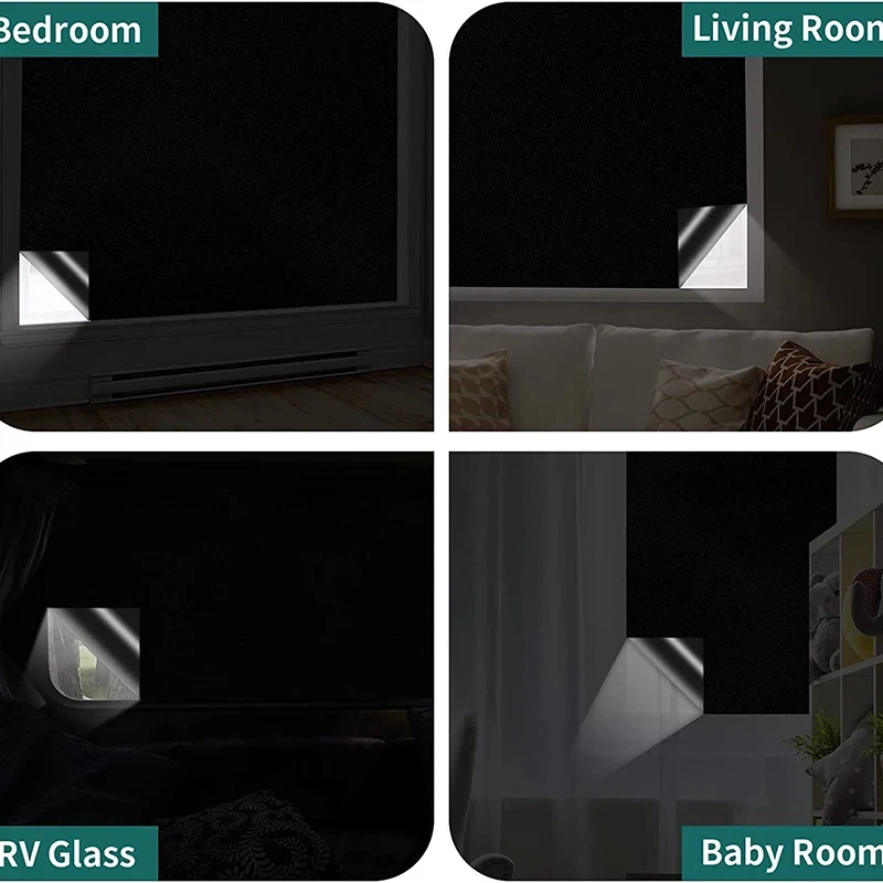 1 Stück tragbarer Verdunkelungsvorhang, 100% lichtdicht, einfach anzubringen, kein Bohren erforderlich. Selbstklebend, geeignet für den Heimgebrauch – Detail 6