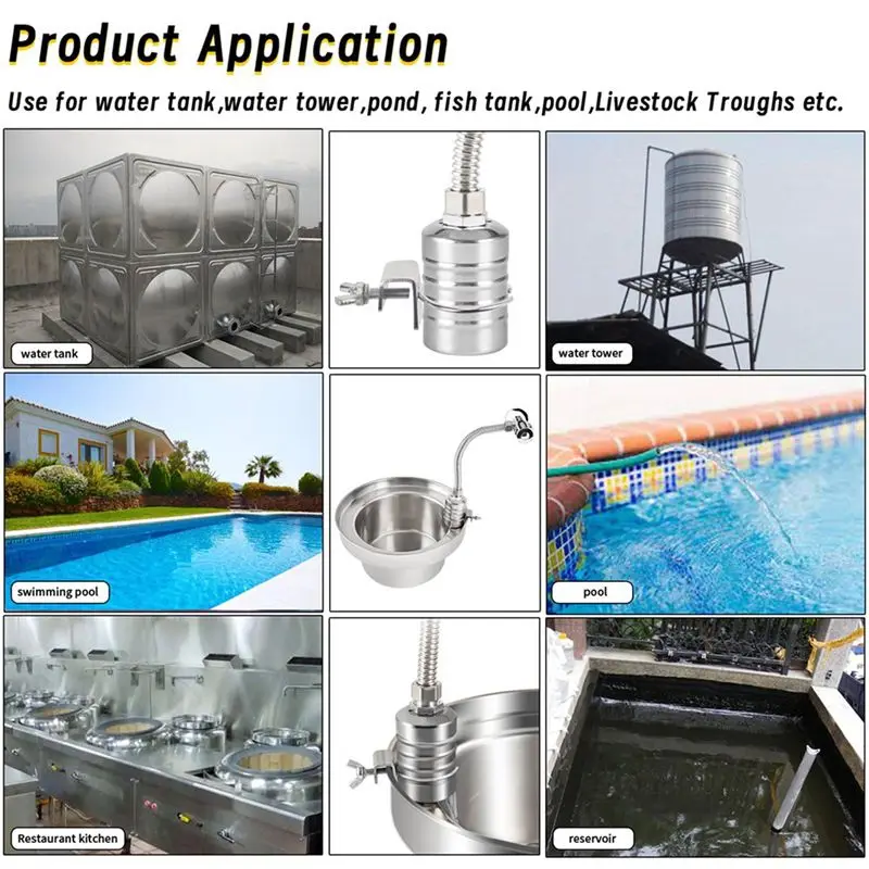 A20F-3 Set 1/2Inch To 3/4Inch Water Float Valve,Stainless Steel Fully Automatic Water Level Controller Float Valve