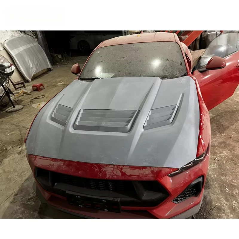 

Для Ford Mustang MBJ 2024, капот двигателя из углеродного волокна, автомобильная высококачественная крышка двигателя MBJ из углеродного волокна, украшение