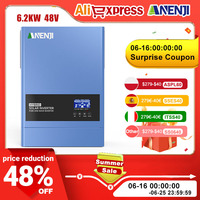 ANENJI 6.2KW 4KW 2KW MPPT Hybrid Solar Inverter Pure Sine Off Grid Tie 230VAC PV 500V Built-in  MPPT Solar Charge Controller