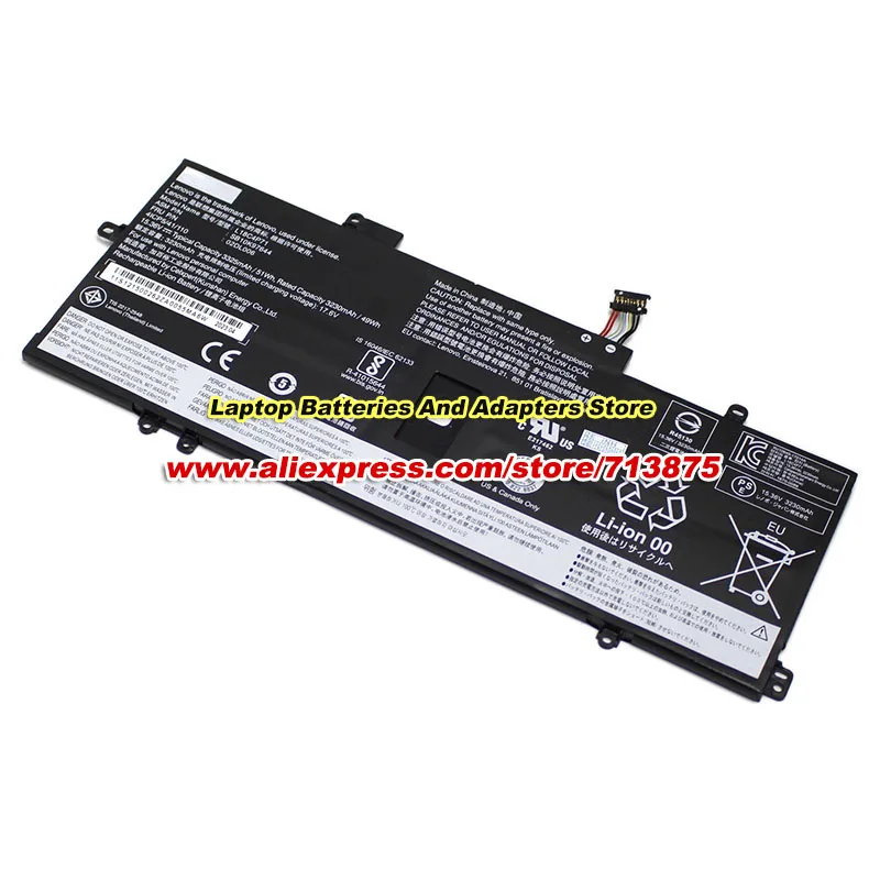 Genuine L18C4P71 Battery SB10K97644 4ICP5/41/110 02DL006 for Lenovo Carbon X1C 2019 Laptop L18L4P71 L18M4P72 15.36V 51Wh 3325mAh