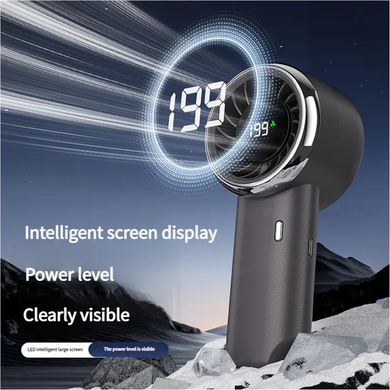MEET SUN 199 Speed Portable Handheld Fan Battery Operated Cooling Fan Adjustable Small Desktop Fan With Digital Display